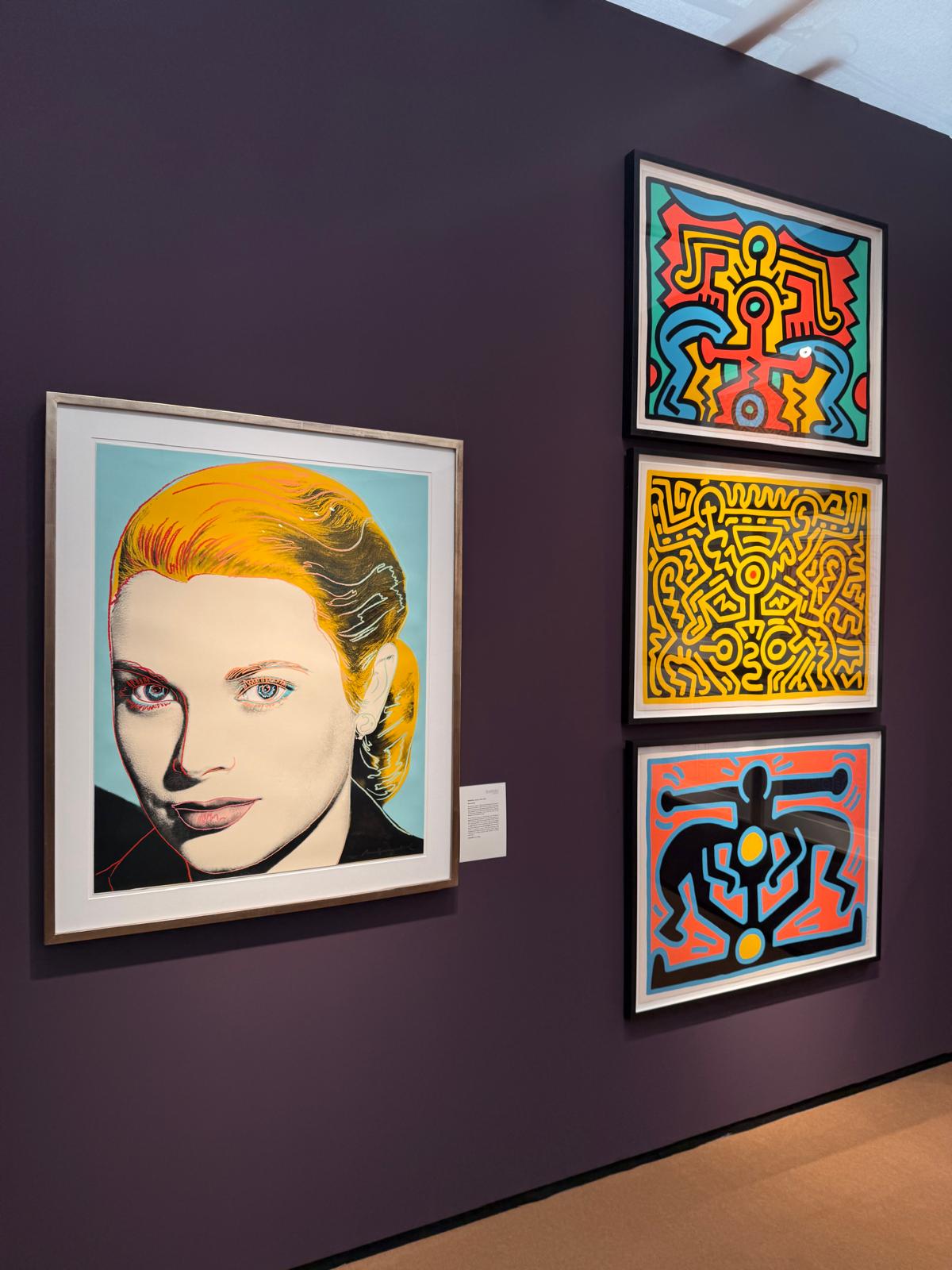 Andy Warhol'un Grace Kelly portresi ve 3 adet Keith Haring