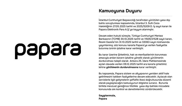 Şirketten yapılan açıklama